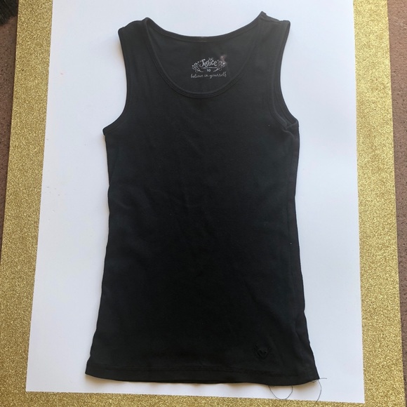 Justice Plain Black Tank Top - Picture 1 of 3